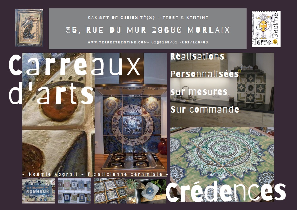 flyer de présentation des vasques et crédences de terre et bentine