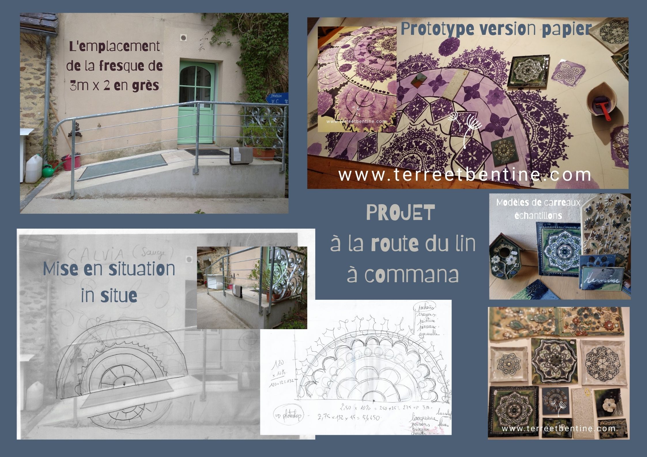 PROJET de fresque en grès à la route du lin à commana